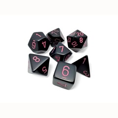 7CT POLYHEDRAL SET: OPAQUE BLACK WITH PINK CHX25448